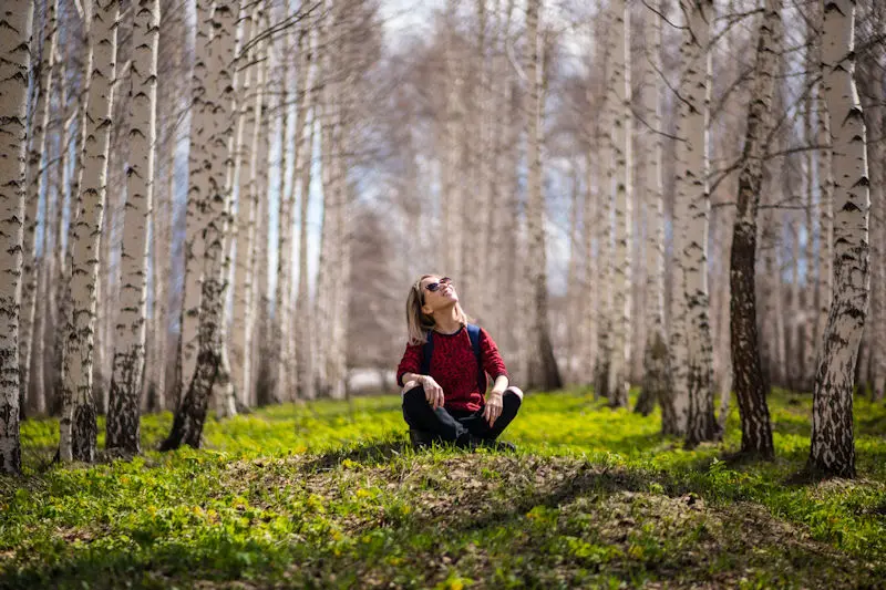 Woman in trees